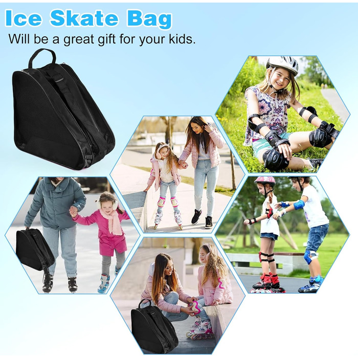 Чохол для роликових ковзанів та ковзанів: дитячий, універсальний, чорний, з регульованими ременями