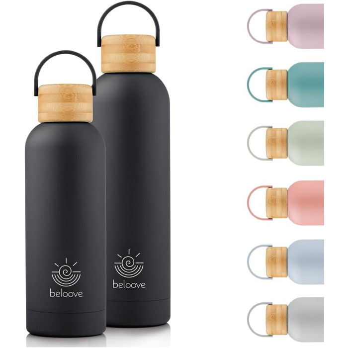 Термос-бутилка beloove з нержавіючої сталі, BPA Free, подвійні стінки, не протікає, підходить для газованої води, ударостійке порошкове покриття, 500/750 мл