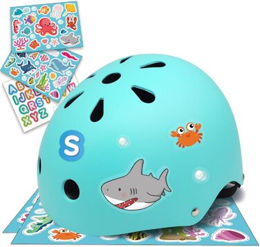 Дитячий велосипедний шолом Simply Kids з DIY-наклейками, сертифікований CPSC та CE, для скейтборду, самокату, велосипеда, розмір 46-52/52-58 см, для хлопчиків і дівчаток від 2 років