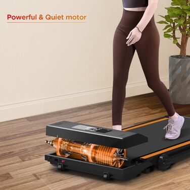 Біговий доріжка для дому Walking Pad, стіл для бігу, 1-10 км/год, LCD-дисплей, пульт керування, помаранчевий