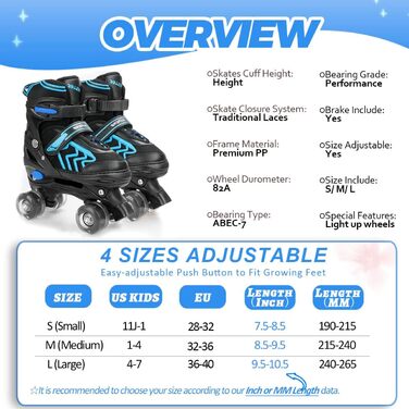Роликові ковзани для дітей з підсвічуванням коліс, регульовані, дихаючі, блакитні, розмір 28-32 EU