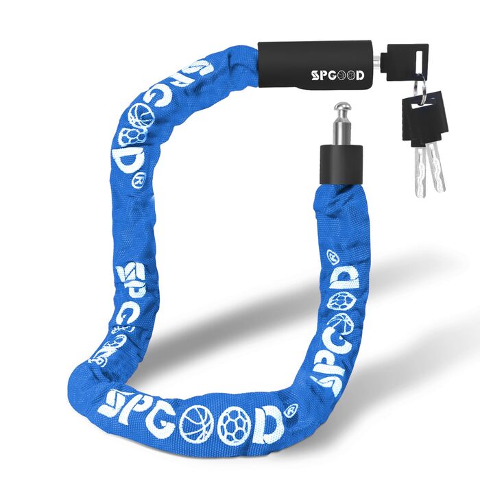 Надійне велозамок з 3 ключами, 90 см, проти крадіжок, з водонепроникним чохлом для велосипеда, електросамоката, електровелосипеда, MTB, мотоцикла, вантажного велосипеда, 870 мм, чорний/темно-синій