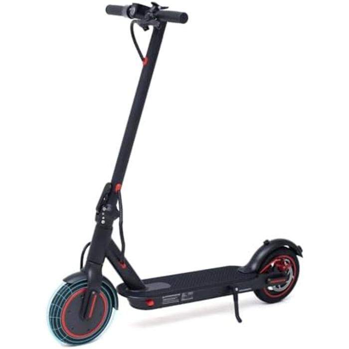 Електросамокат LuvTour ES-S3 PRO для дорослих, 20 км/год, запас ходу 40 км, складаний, з додатком, подвійні гальма, 8,5'' пневматичні колеса, чорний