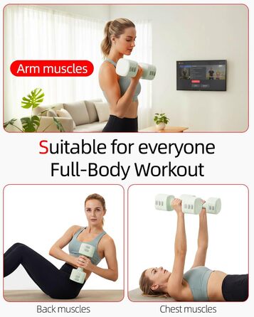 Набір гантелей Abahub 4-в-1: регульовані штанги для дому, фітнесу та силових тренувань. Підходить для жінок та початківців, вага 1-2.5 кг (зелені)