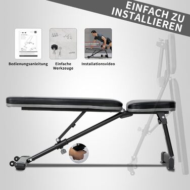 ISE Складна багатофункціональна лавка для тренувань SY-5021: регульована спинка, банк для пресу, фітнес-лавка для дому