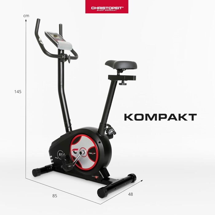 Велотренажер Christopeit Sport BT, 24 рівні, магнітний, до 120 кг, LCD-дисплей