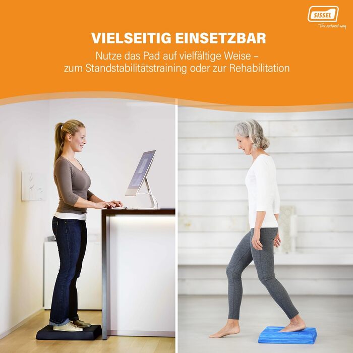 Балансувальна подушка Sissel Balancefit, TPE, антиковзка, для тренування рівноваги та координації, до 120 кг, синя, для дому та вулиці