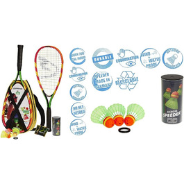 Набір для кросмінтону Speedminton S600: 2 ракетки, 3 волани, світлові аксесуари, сумка, 3 м'ячі для вулиці