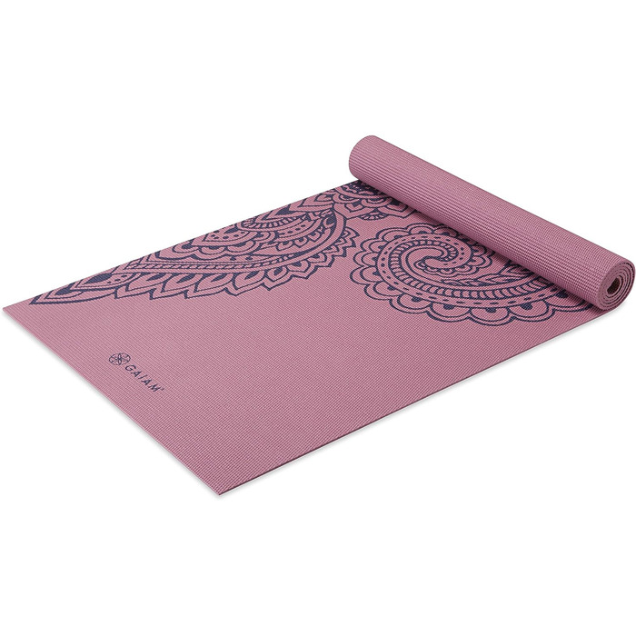 Йога мат Gaiam Premium 5 мм - неслизька тренувальна фітнес-мат для йоги, пілатесу та фітнесу (172.7 x 61 x 5 мм, Paisley Tropical)
