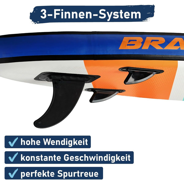 Надувний SUP Борд BRAST Tropic | Комплект для станд ап паддлбордингу | 320x81x15 см | 6 дизайнів | 5 років гарантії | з аксесуарами | 2в1: SUP та каяк | тримач для Action-Cam, лапка, насос, рюкзак | Гаваї