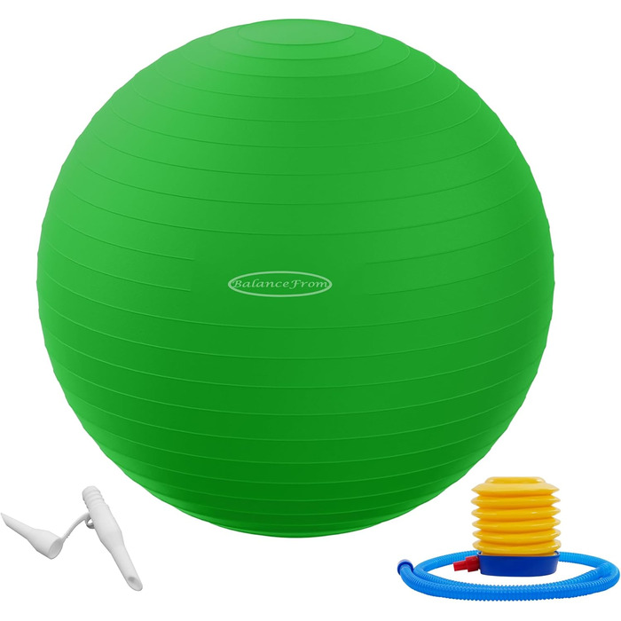 Гімнастичний м'яч BalanceFrom, стійкий до вибухів, нековзний, з насосом, 90 кг