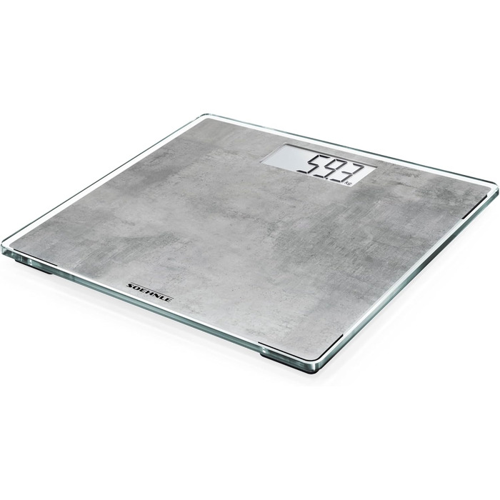 Електронна вага Soehnle Style Sense Compact 300 Concrete, до 180 кг, LCD-дисплей, надтонкий дизайн, персональна вага