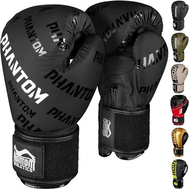 Боксерські рукавички Phantom Apex | MMA, тайський бокс | Чоловічі, Velcro, чорні, 10 Oz
