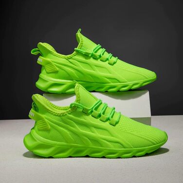 Чоловічі кросівки для бігу TVTAOP StraßEnlaufschuhe (41 EU, Флуоресцентний зелений) - для трейлраннінгу, фітнесу та міста