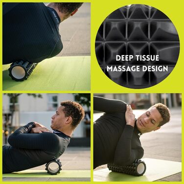Масажер Urban Fitness для глибоких тканин, ролик для м'язової регенерації, чорний, піна