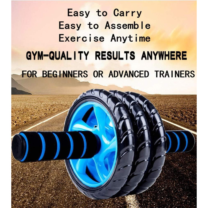 Колесо для пресу Ab Wheel - тренажер для фітнесу та зміцнення м'язів пресу, синього кольору