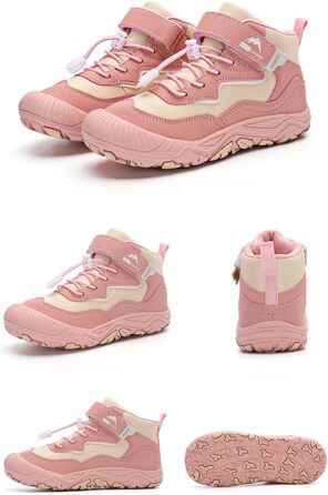 Дитячі трекінгові черевики Barefoot для хлопчиків та дівчаток, Zero Drop, широка передня частина, легкі, антиковзаючі, дихаючі, 28-37 EU (05 Рожевий, 37 EU)