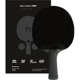 Тенісний стіл Heinsa Black Edition Pro з карбоном та гумою Mech-Tek Predator (2,1 мм), сертифікований ITTF – обертання, швидкість та контроль