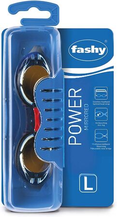 Унісекс силіконові окуляри для плавання Fashy Power Mirror, дзеркальні, сріблясті, розмір L