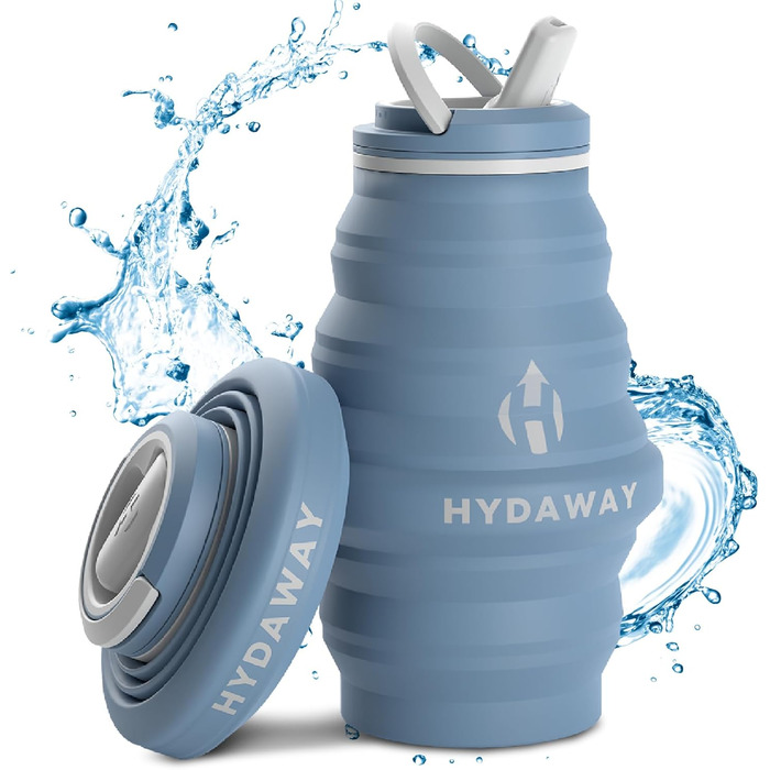 Складна пляшка для води HYDAWAY з носиком, силіконова, 500 мл, компактна, для подорожей, харчовий силікон