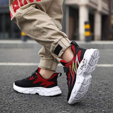 Дитячі кросівки Kinder: спортивні, легкі, дихаючі, для бігу, занять фітнесом, вулиці, залу (35 EU, Cx6888 Schwarz)