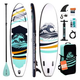 SUP дошка надувна OutdoorCrusier Ultra-Portable, блакитна (Karibik), з повним комплектом аксесуарів, міцна, нековзка, для початківців та досвідчених райдерів