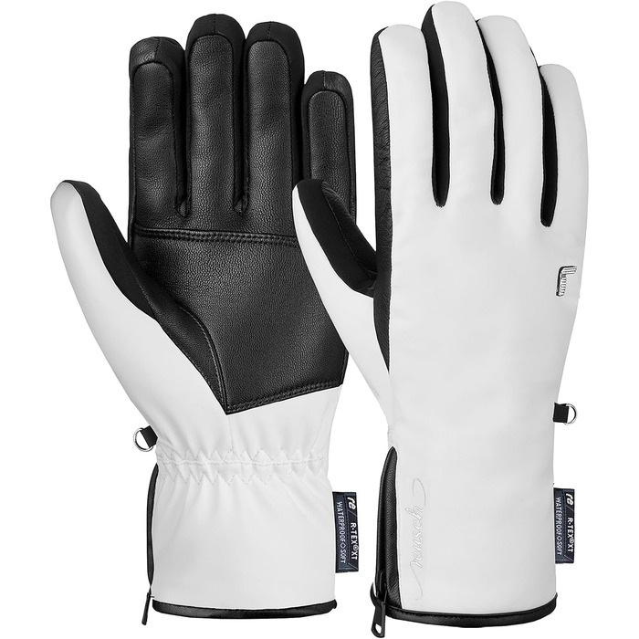 Жіночі лижні рукавички Reusch Tiffany R-tex Xt, екстра теплі, водонепроникні, дихаючі, розмір 7, білі/чорні