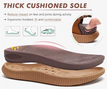 Сандалії KuaiLu для жінок: трекінгові, ортопедичні, зручні, для активного відпочинку та літа. Регульовані, легкі, з відкритим носком. Підходять при фасціїтусі стопи. Колір: коричневий, хакі. Розмір: 37 EU