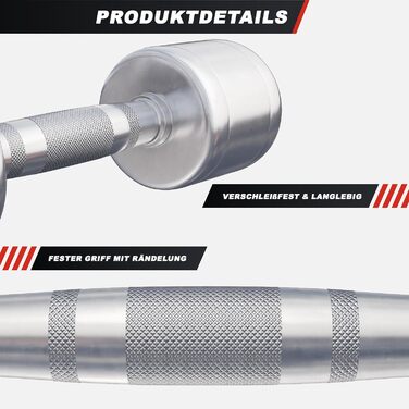 Гантелі GORILLA SPORTS 2-30 кг, хромована сталь, рифлені, антиковзкі, набір з підставкою або без, круглі короткі гантелі для фітнесу