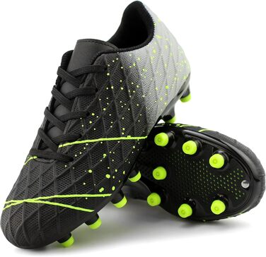 Дитячі футбольні бутси Hawkwell для твердого поля, чорно-зелені, для тренувань та змагань (34 EU)