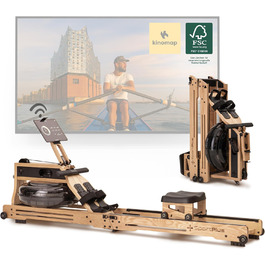 Водяний тренажер SportPlus для дому - складаний, міцний дуб, до 180 кг, сумісний з додатком