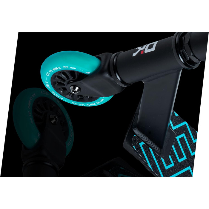 SOKE Evo: Скутер для екстремального катання в скейтпарку – ABEC-9 підшипники з вуглецевого волокна, сталеві, PU-колеса 88A, Y-образний кермо з TPR-покриттям, алюмінієва дека (чорний/синій)