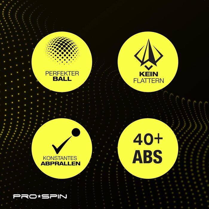 PRO SPIN Набір тенісних м'ячів для настільного тенісу 3 зірки 40+ | Міцні ABS-м'ячі для тренувань та змагань | Elite Series (10 шт.)