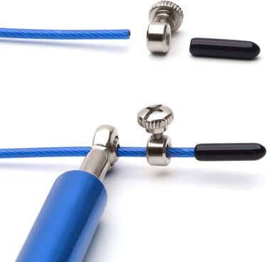 Стрибкове канат CKB LTD Elite Speed-Springseil: преміум-алюмінієві ручки, регульована довжина 3 м, фітнес, для дорослих, з сумкою, функціональне тренування, 1 шт, колір: кобальтово-синій