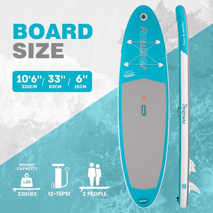 Надувний SUP-борд FunWater 10'6' для дорослих: комплект з аксесуарами