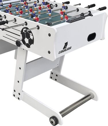 COUGAR Scorpion Kick настільний футбол, білий, складаний, футбольний стіл для дітей і дорослих, 122x61x80 см, 2 м'ячі, лічильник