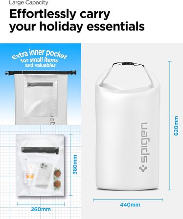 Водонепроникний мішок Spigen Aqua Shield 30L: Сумка для плавання, кемпінгу та водних видів спорту