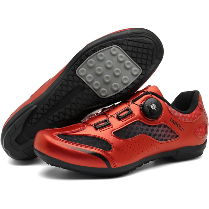 Чоловічі велотуфлі для MTB та шосейної їзди, без фіксатора, червоні (47 EU)