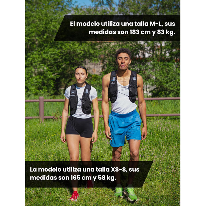 Жилет для бігу Laufweste V1 (чорний, XL) з 2 флягами 500 мл - гідратор, рюкзак для бігу