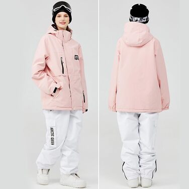Комплект зимового костюма HOUZONIY Daen: куртка та штани для катання на лижах та сноуборді, водонепроникний, знімний капюшон, кольори: зелений (384), чорний (2021), рожевий (384), білий (1622), розмір L