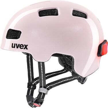Дитячий велосипедний шолом Uvex HLMT 4 Reflexx, LED, 55-58 см, рожевий, легкий, регульований розмір