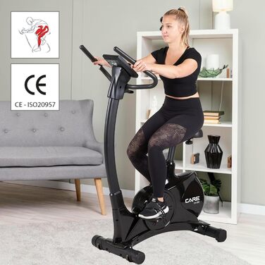Велотренажер Care Fitness CV-395 для дому, 24 програми, 12 кг маховик, магнітна система, сумісний з Kinomap