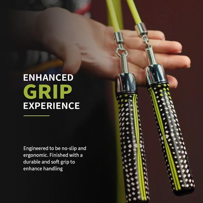 Важкий скакалка Hererope для фітнесу, 0,6 кг, лимонний колір, довжина 9'0