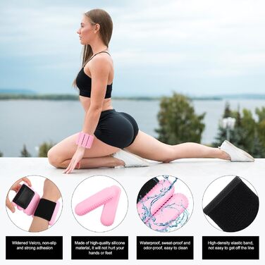 Важільчики для зап'ястя та щиколоток RYACO, 2 шт. (2x0,5KG), регульовані манжети, для рук, ніг та плечей, для ходьби, бігу, йоги, пілатесу, аеробіки, рожеві