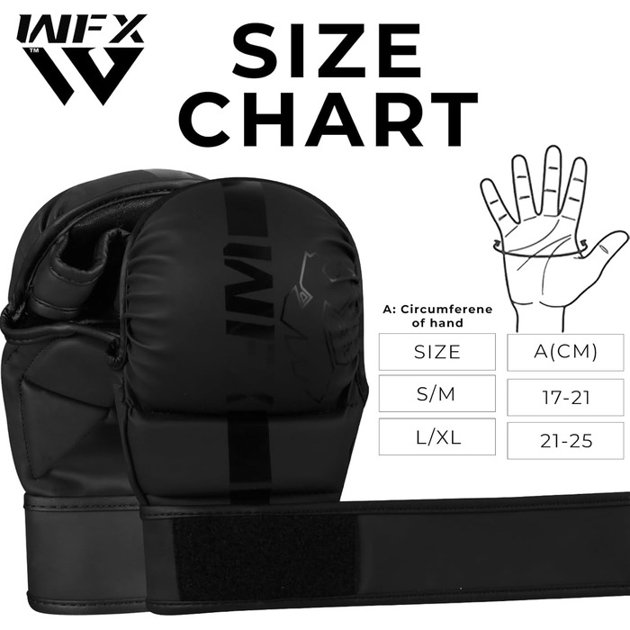 Боксерські рукавички WFX для MMA, боротьби, муай-тай та кікбоксингу з відкритою долонею та регульованою підтримкою зап'ястя