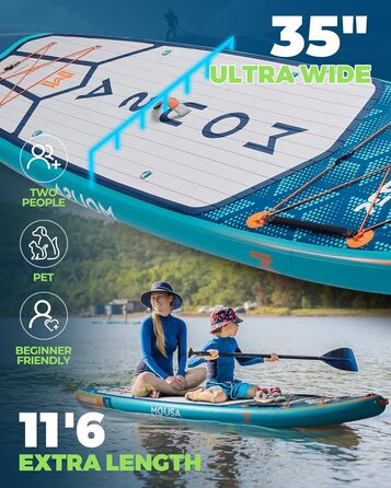 Надувний SUP-борд Krokodil 10'8/11'*35' для 3 осіб, 300x89 см, помаранчевий