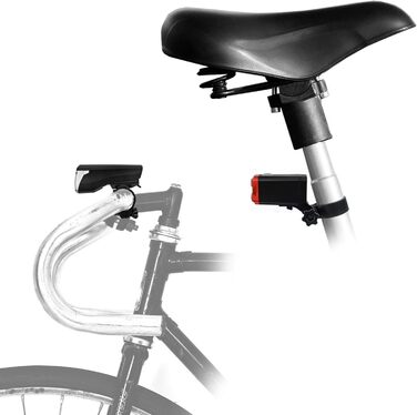 LED-велофара Nean з акумулятором, комплект освітлення StVZO, 50 LUX, 8 Candela