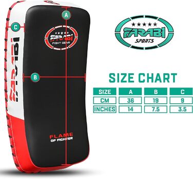 Набортники для ударів Farabi Sports: для кікбоксингу, ММА, Муай Тай (червоний, пара)