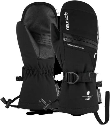 Дитячі гірськолижні рукавички Reusch Softshell з пуховим утеплювачем, чорно-сріблясті, розмір 5.5