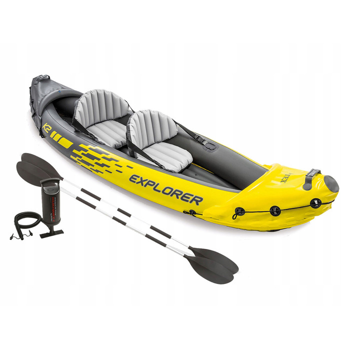 Надувний двомісний каяк Intex Explorer K2 з веслами та насосом, 68307